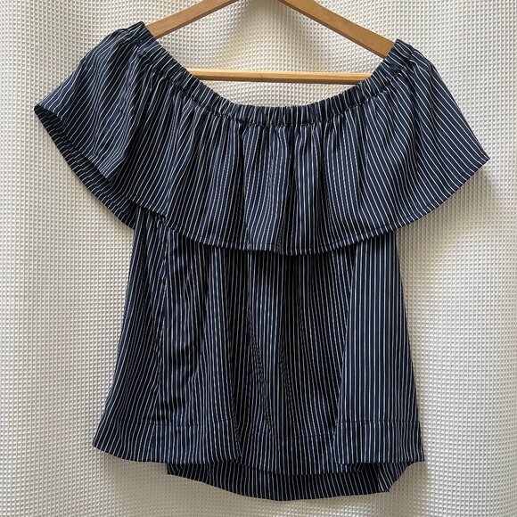 Madewell Blue and White Striped Silk Shirt Size S - Picture 1 of 8